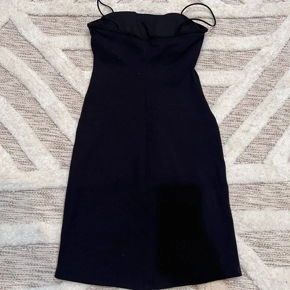 ALO Black Goddess Ribbed Spaghetti Strap Bodycon Mini Dress XS - Picture 5 of 5